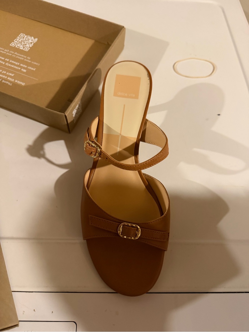 Dolce Vita Tan Buckle Strap Mule Sandal